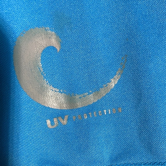 Basic Editions Men's Two-Tone Blue Rash Guard - Picture 4 of 4